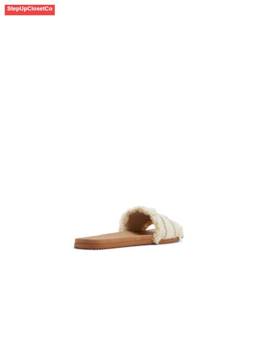Women's Raffia Flat Sandals Slide Slip-On Woven Strap - Picture 2 of 4